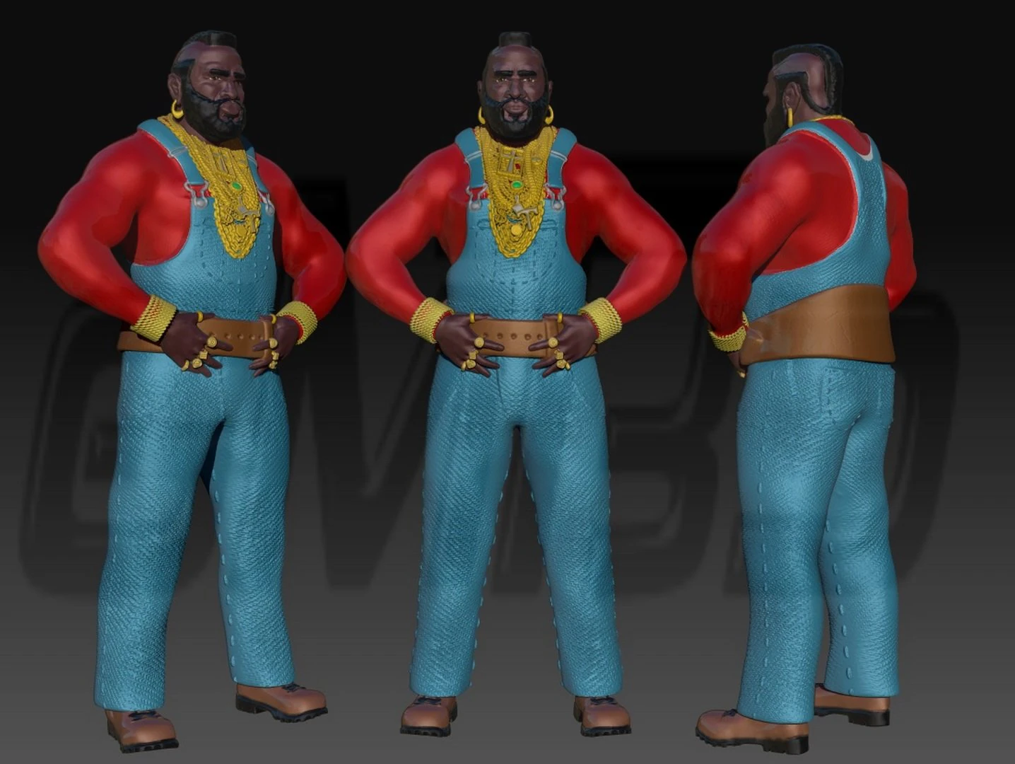 Mister T 3D Print Model .c4d .max .obj .3ds .fbx .stl .blend 