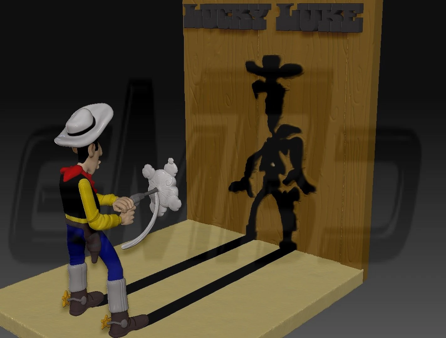 The fastest cowboy 3D Print Model .c4d .max .obj .3ds .fbx .stl .blend 