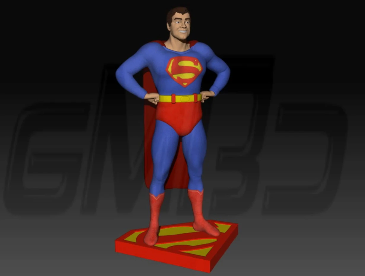 Superman - 50s George Reeves 3D Print Model .c4d .max .obj .3ds .fbx .stl .blend 