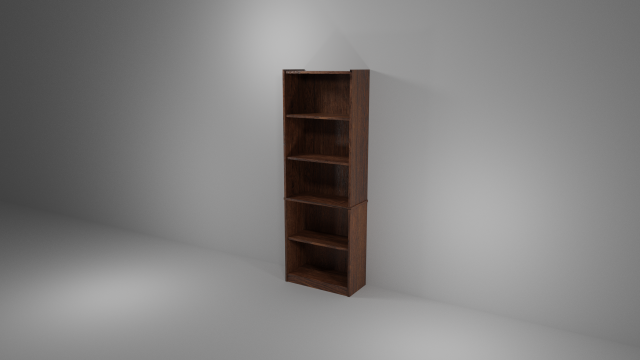 tall walnut bookshelf 3Dモデル .c4d .max .obj .3ds .fbx .stl .blend 