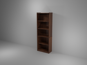 tall walnut bookshelf 3D मॉडल