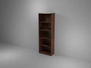 लंबा अखरोट बुकशेल्फ़ 3D मॉडल