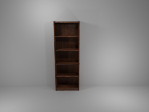 tall walnut bookshelf 3Dモデル