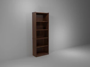 tall walnut bookshelf 3D Model