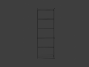 tall walnut bookshelf 3Dモデル