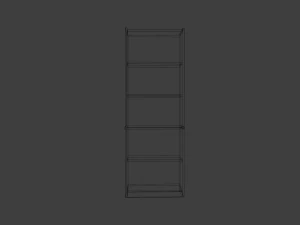 tall walnut bookshelf 3D Model