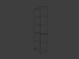 tall walnut bookshelf 3D Model
