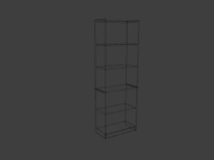 tall walnut bookshelf 3D Model