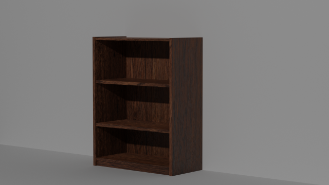 short walnut bookshelf 3D Model .c4d .max .obj .3ds .fbx .stl .blend 