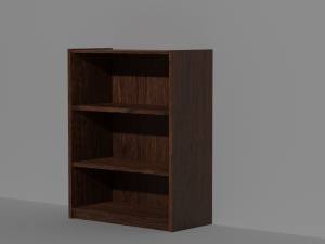 short walnut bookshelf Modelo 3D