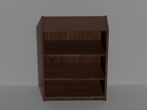 short walnut bookshelf 3D Model
