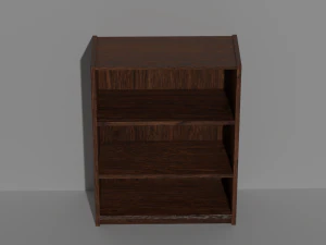 short walnut bookshelf 3D Model