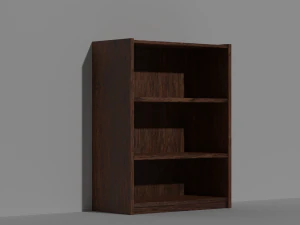 short walnut bookshelf 3D Model