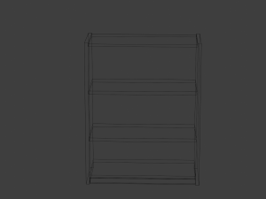 short walnut bookshelf 3D Model