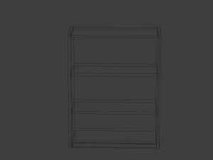 short walnut bookshelf 3D Model