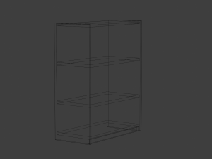 short walnut bookshelf 3D Model