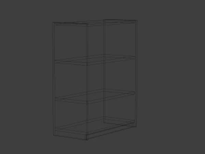 short walnut bookshelf 3D Model