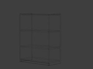 short walnut bookshelf 3D Model
