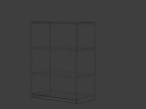short walnut bookshelf 3D Model