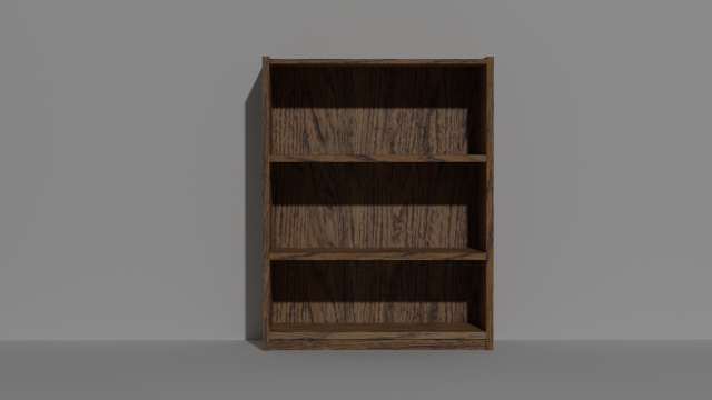 short oak bookshelf 3D Model .c4d .max .obj .3ds .fbx .stl .blend 