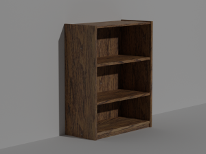 short oak bookshelf 3D Model