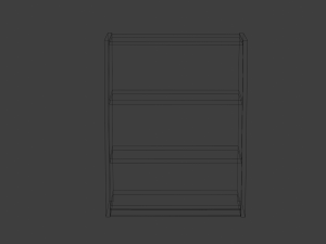 short oak bookshelf 3D Model
