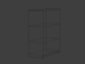 short oak bookshelf 3D Model