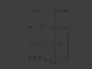 short oak bookshelf 3D Model