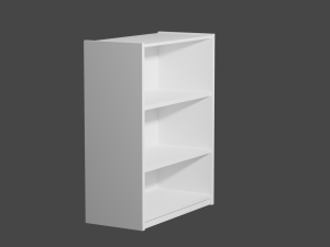 short white bookshelf Model 3D