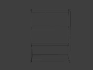 short white bookshelf 3D Model