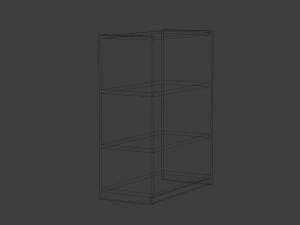 short white bookshelf 3D Model