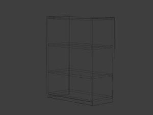 short white bookshelf 3D Model