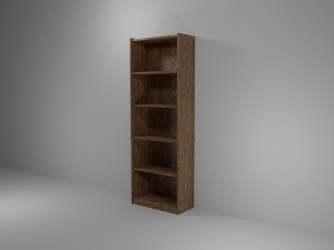 tall oak bookshelf Model 3D