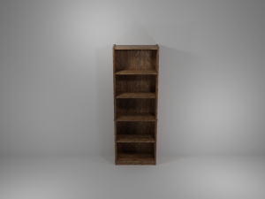 tall oak bookshelf 3D Model