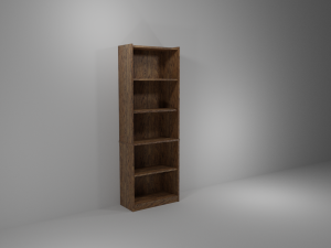 tall oak bookshelf 3D Model