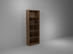 tall oak bookshelf 3D Model