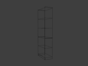 tall oak bookshelf 3D Model