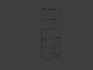 tall oak bookshelf 3D Model