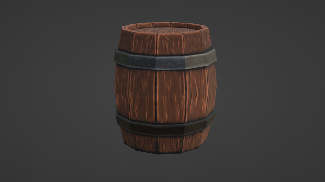 wooden barrel 1 3D 模型 .c4d .max .obj .3ds .fbx .stl .blend 