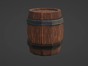 나무통 1 3D 모델