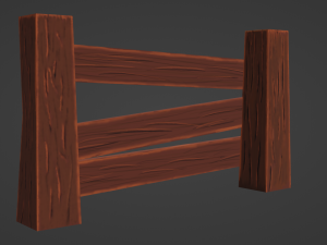 wooden fence 3D Model