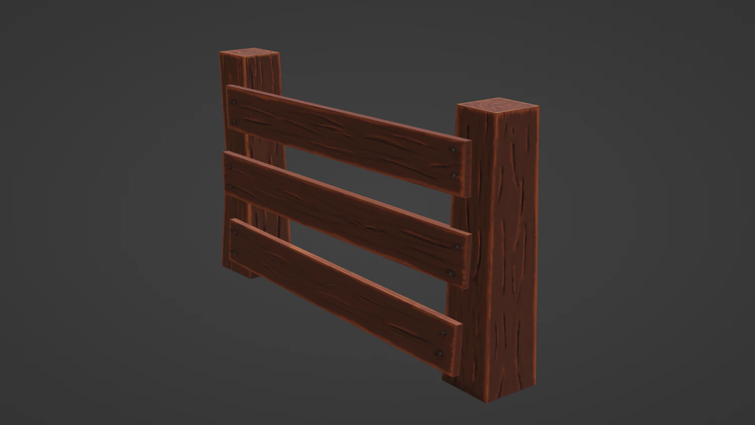wooden fence 3D Model .c4d .max .obj .3ds .fbx .stl .blend