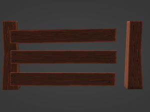 wooden fence Modelo 3D