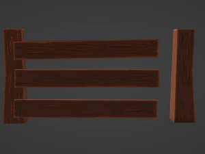wooden fence 3D Model