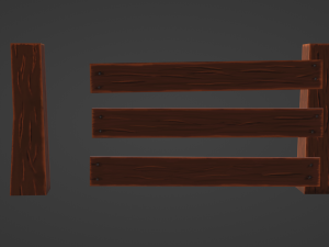 wooden fence Modelo 3D