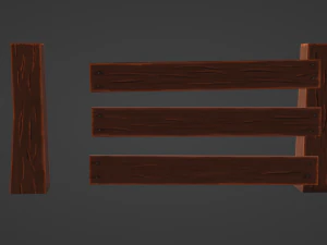 wooden fence 3D Model