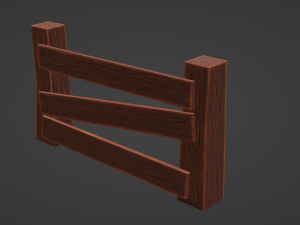 wooden fence Model 3D