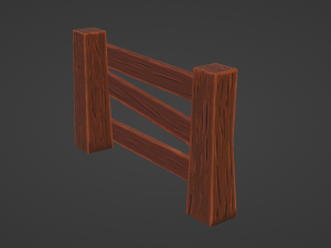 wooden fence Model 3D