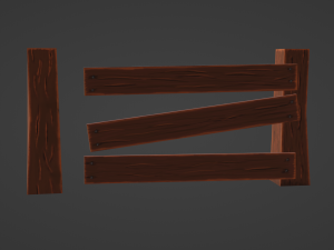 wooden fence Model 3D
