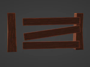 wooden fence 3D Model